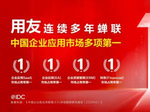 IDC：用友再蝉联中国企业应用SaaS市场第一！