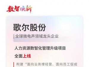 歌尔股份人力资源数字化管理升级项目全面上线，驱动组织效能跃升